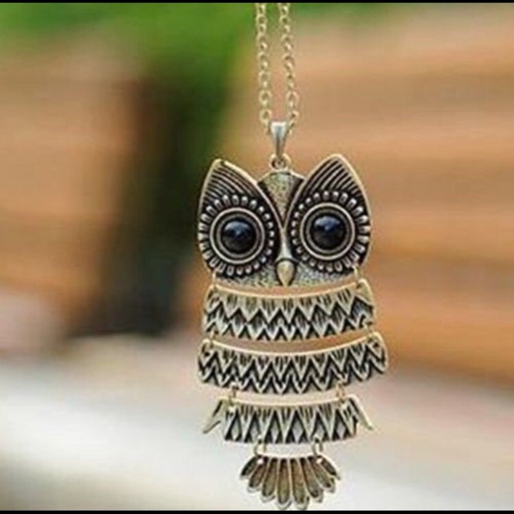 Bronze Owl Necklace Pendant